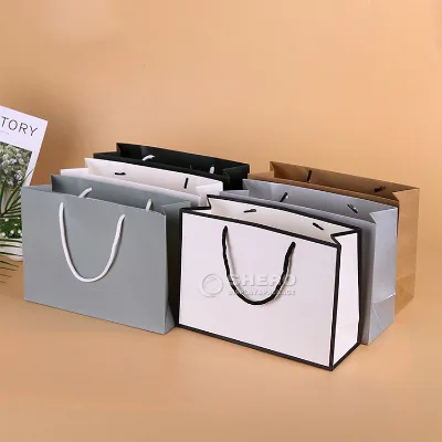 Luxury Jewelry Shopping Choice Small Size Matte Black Kraft Paper Bag Directly Supplied by the Manufacturer Customizable LOGO