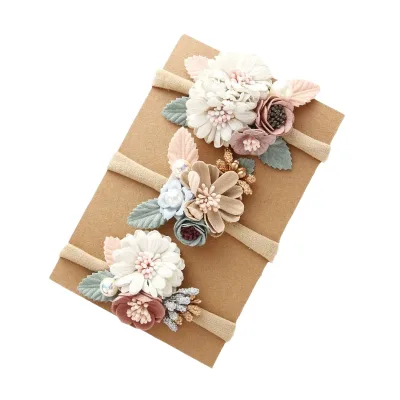 Baby Girl Floral Hair Bands Nylon Infant Hair Accessories and Bows Toddler Headwear Newborn Headbands