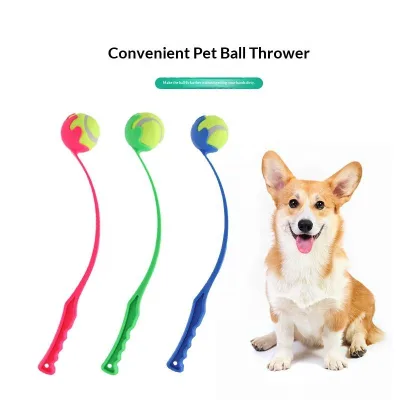 Pet Ball Throwing Stick-Interactive Outdoor Training Toy for Dogs Durable Plastic Chewing Sports