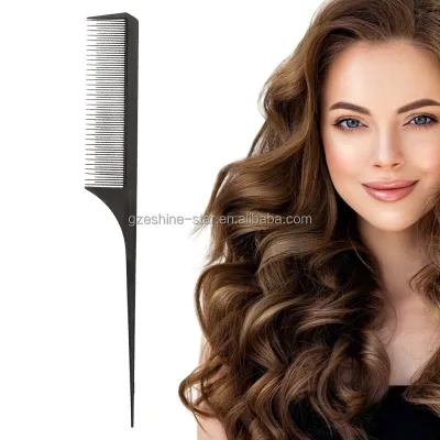 2025 Hot Selling Carbon Fiber Teeth Carbon Comb Multi-design Plastic Dressing Hair Comb  for  Salon Professional Hair Cutting