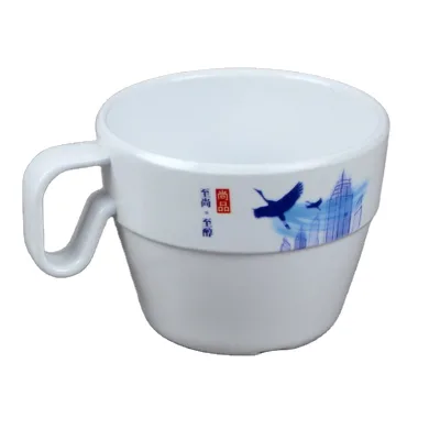 Hot Sale Insulated Melamine White Tumbler Cup Handle Good Quality Plastic Tea Coffee Beer Modern Customizable Logo