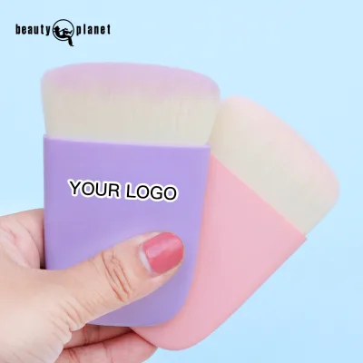 Beauty Planet Glitter Flat Powder Blush Rose pink Brushes Soft Synthetic Hair Beauty Cosmetic Single Flat Powder Blush Brush