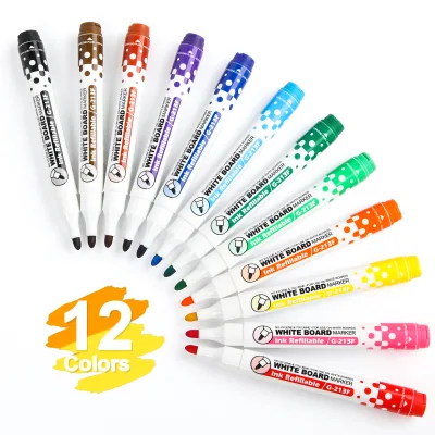 GXIN G-213F Replaceable Dry Erase Markers Custom logo White Board Marker Pen MultiColor Refillable Whiteboard Marker Set