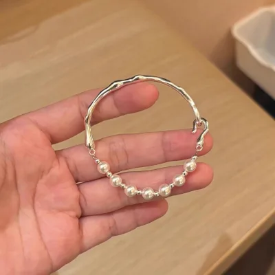 Pearl Bracelet Gentle Style High-End Skin-Friendly Girlish Spliced Hand Jewelry Fashion Versatile Bracelet Bangle Accessories