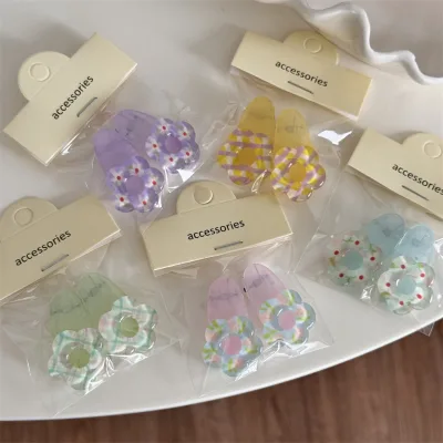 Custom Package 3pk  2pk Cute Baby Girls Wholesale Hair Accessories Rectangle Flower Rabbits