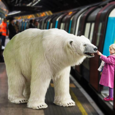Amusement Park Attractive High Quality Animatronic Polar Bear