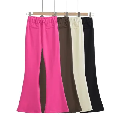 Gym Pants Women Outdoor Elastic Waist Slimming Soft Comfortable Yoga Flare Pants