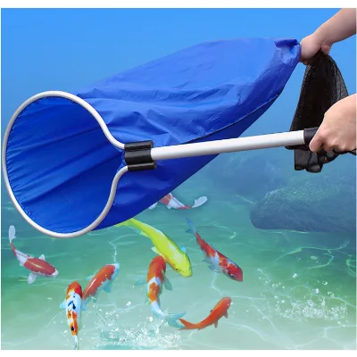 Wholesale Eco-Friendly Rectangle Plastic & Stainless Steel Aquarium Fish Brake Goldfish Sock Net Easy to Clean