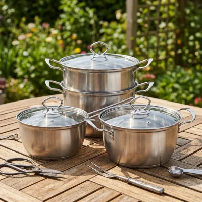 Food Grade Stainless Steel 2-Tier Steamer Pot Double Handle Soup Stock Pot With Glass Lid Multi Stove Kitchen Cooking Cookware