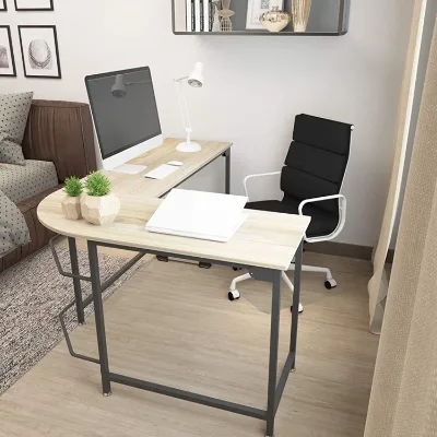 Modern Minimalist Wooden Stand Study L Shape Computer Desk for Office