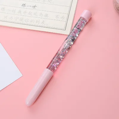 Girly Heart Liquid Glitter Quicksand Gel Pen Creative Student Office Water Signature Pen Popular Stationery
