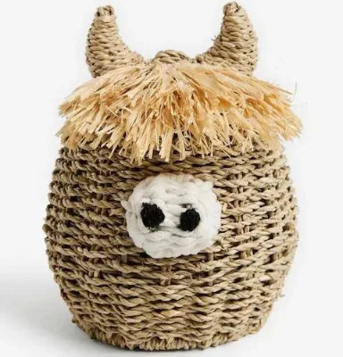 Handmade Cow Seagrass Basket Indoor Storage Basket Natural Hyacinth Storage Baskets