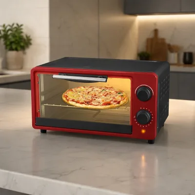 Compact Electric Baking Oven Professional Countertop Cooker for Bread Toast with Mechanical Knobs