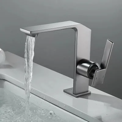 Steel White Basin Faucet with Internal Thread and Super Life Tialn Finish for Bathroom Shower in Hotels
