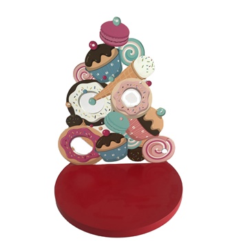 Donuts and lollipops on the table Christmas decoration PVC props tabletop decoration prop