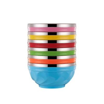 Customized Stainless Steel Salad Bowl Kitchen Cooking Space Saving Storage Metal Mixing Bowls