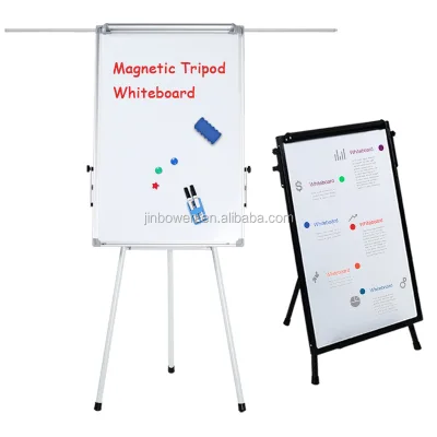 KBW Custom Marker Double Sides Height-adjust Mobile Magnetic Surface Large White Board Stand Tripod Flip Chart for Kids