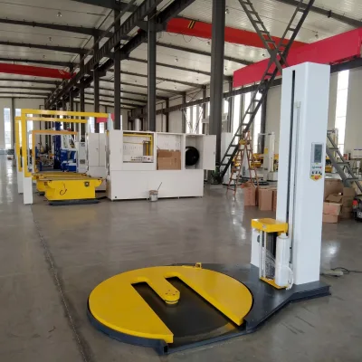 M Type Automatic Pre Stretch Pallet Wrapping Machine 800KG Load 1650mm Turntable for Manual Forklift Loading