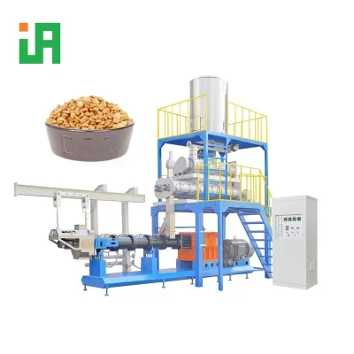 Yellow Corn Bean Ingredients Animal Feed Protein Puffs Twin-screw Extruder and Multi-layer Dryer for Making Dog Food