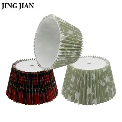 Modern Style Handicraft Lampshade with High Transparent Plaid Beautiful Creative Pleated Fabric Light Shades Cover