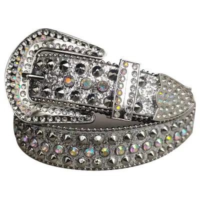Rhinestone Belt Western Belt Multi-color Available Personalized Design Customizable Belts Leather Luxury Crystal