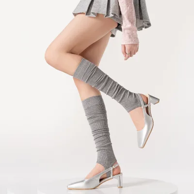 Summer Spring Lightweight Stacked Calf Socks Women's Thin Ribbed Slouch Leg Warmers for Y2K Casual Street Style