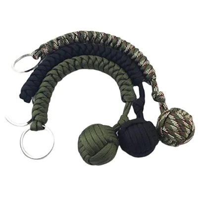 Outdoor Practical Defending Equipment Braid Self Defense Paracord Monkey Fist with Steel Core Beared
