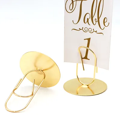 Customizable Metal Place Card & Picture Holders Number Pattern Table Numbers for Wedding & Party Decorations