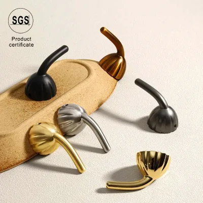 Modern Wardrobe Hardware Eco-Friendly Multifunctional Black Zinc Alloy Bedroom Over Door Hooks Double Clothes Hooks