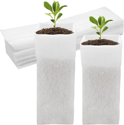 Wholesale Eco Friendly Heavy Duty RPET Nursery Bag Factory Custom Logo Biodegradable Plant Grow Bags Rope Handles for Farming