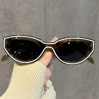 Cat Eye Gradient Sunglasses Cartoon Outdoor Travel Cosplay Decorative Unisex Party Accessory White & Green