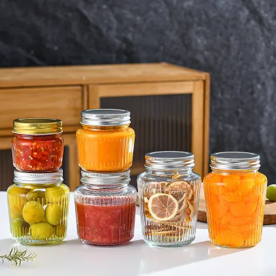 Wholesale Empty Clear Food Grade Pumpkin Shape Airight Food Storage Glass Pickle Jar with Sealed Lid for Honey and Jam