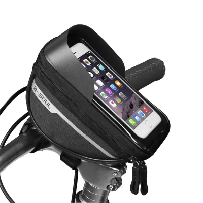 Mountain Bicycle Touch Screen Bag Rainproof Durable Bike Cell Phone Holder Front Frame Top Tube Bag