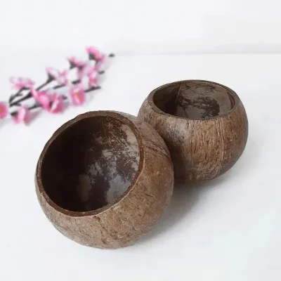 Creative Natural Coconut Bowl Smoothie Calories Handicraft Handmade Luxury Candle White Bowls Crafted From Shell Vintage