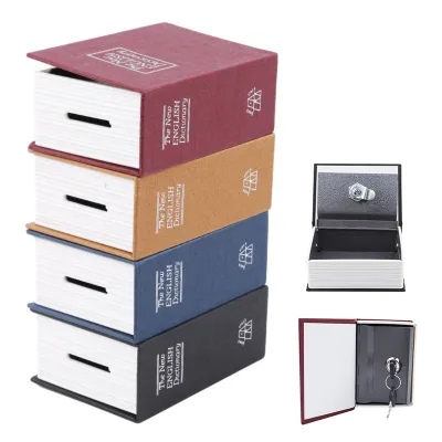 Secret Diversion Safe Book Shape Lockable Money Box for Cash Coins Small Private Valuables Storage