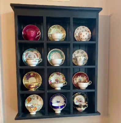 Modern Tea Set Display Rack  Saucer and Tea Cup Set Collection Display Cabinet Coffee Mug Shelf for Kitchen Storage