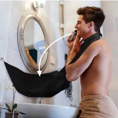 Hairdresser Bathroom Organizer Gift Male Beard Apron Shaving Apron Care Clean Face Shaved Holder Hair Cutting Adult Bib Hanger