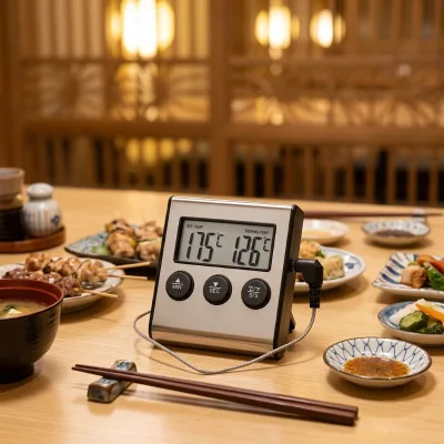 Stainless Steel Household 2 in 1 Thermometer Cooking Thermometer with Timer