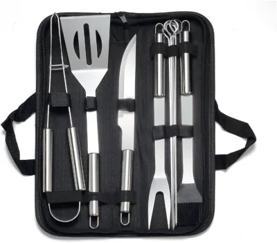 Stainless Steel BBQ Tools Set Heavy Duty Grill Utensils Kit with Portable Storage Case for Outdoor Camping Picnic Barbecue