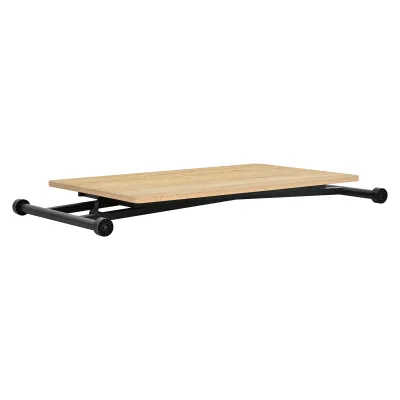 Factory Direct Lift up Folding Dining Table Height Adjustable Metal Frame Foldable Dinning Table with Wheels for Home Use