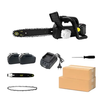Industrial Grade Electric Mini Chainsaw Battery Powered Cordless Wood Saw Machine 21V 2.5AH Brushless Motor Max Cutting Depth