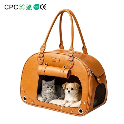 PU Leather Outdoor Pet Carrier Transport Breathable Waterproof for Daily Trips Pet Carrier Tote Bag Pet Travel Bag