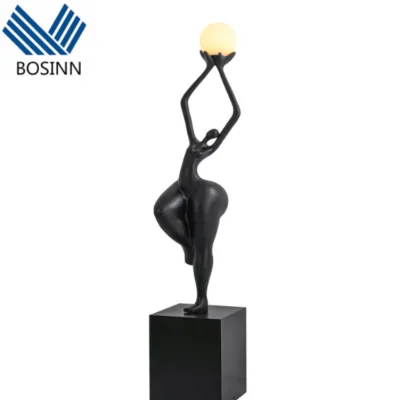 Post Modern Statue Lights Abstract Body Sculpture Hotel Standing Light Decor Exhibition Hall Shopping Mall Floor Lamps