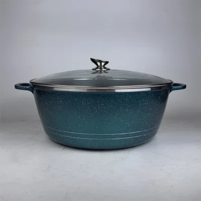 Die-Cast Aluminum with Induction-Bottom Gas-Electric Cooker Metal Handles 44cm Aluminum Cookware Pots Casserole