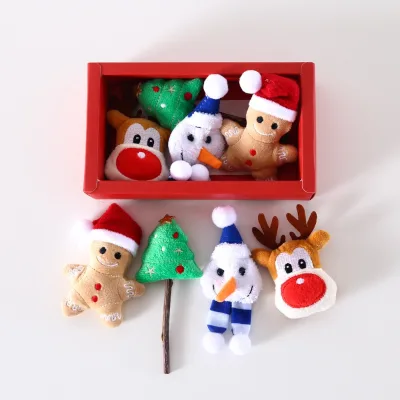 Christmas Plush Cat Toy Gift Box Set Catnip Silver Vine Bell Toys Interactive Chewing Toys for Cats Relieve Boredom