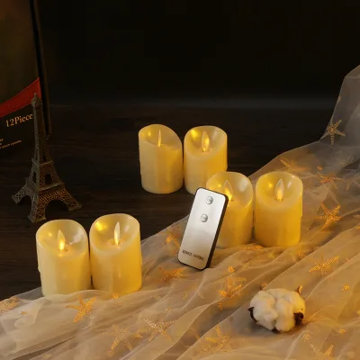 New Product Listing Flameless Led Candles Tear Wave Shaped Pillar Candles Battery Operated With 2-Key Remote for Wedding Party