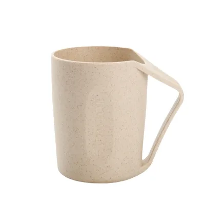 2024 Popular Reusable Gargle Cup Eco-Friendly Wheat Stalk Cup for Washing Teeth Creative Sloping Mouth Upside Down Design Cup