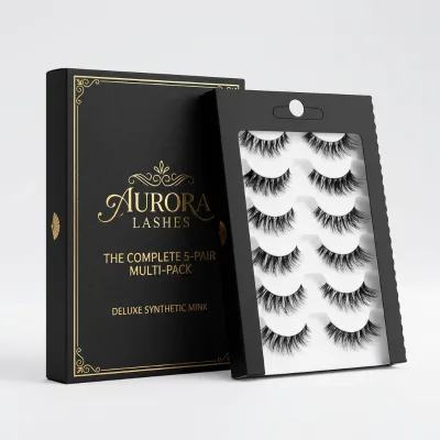 Cruelty Free False Eyelashes 6 Pairs Pack Full Strip Lashes Natural Human Hair Black Eyelash Extensions Multipack