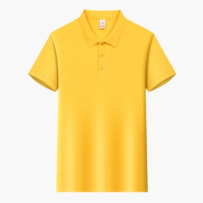Men's Summer Slim Fit for Polo Shirt High Quality Short Sleeve Turn-Down Collar Factory Uniform Cultural Anti-Pilling Knitted