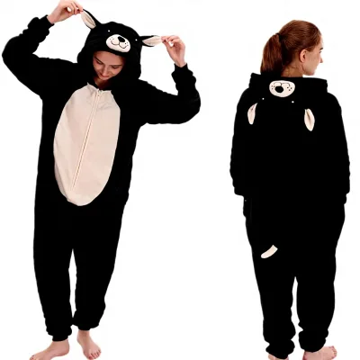 Snug Fit Unisex Adult Onesie Pajamas Polyester Cosplay Animal One Piece Halloween Costume Sleepwear Homewear Machine